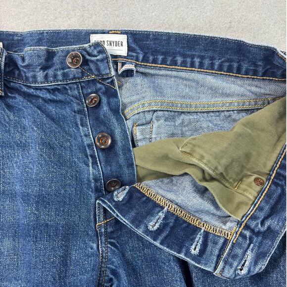 Todd Snyder Jeans Mens 33x30 Blue Slim Fit Selvedge Denim Button Fly 12.5oz - Picture 5 of 9